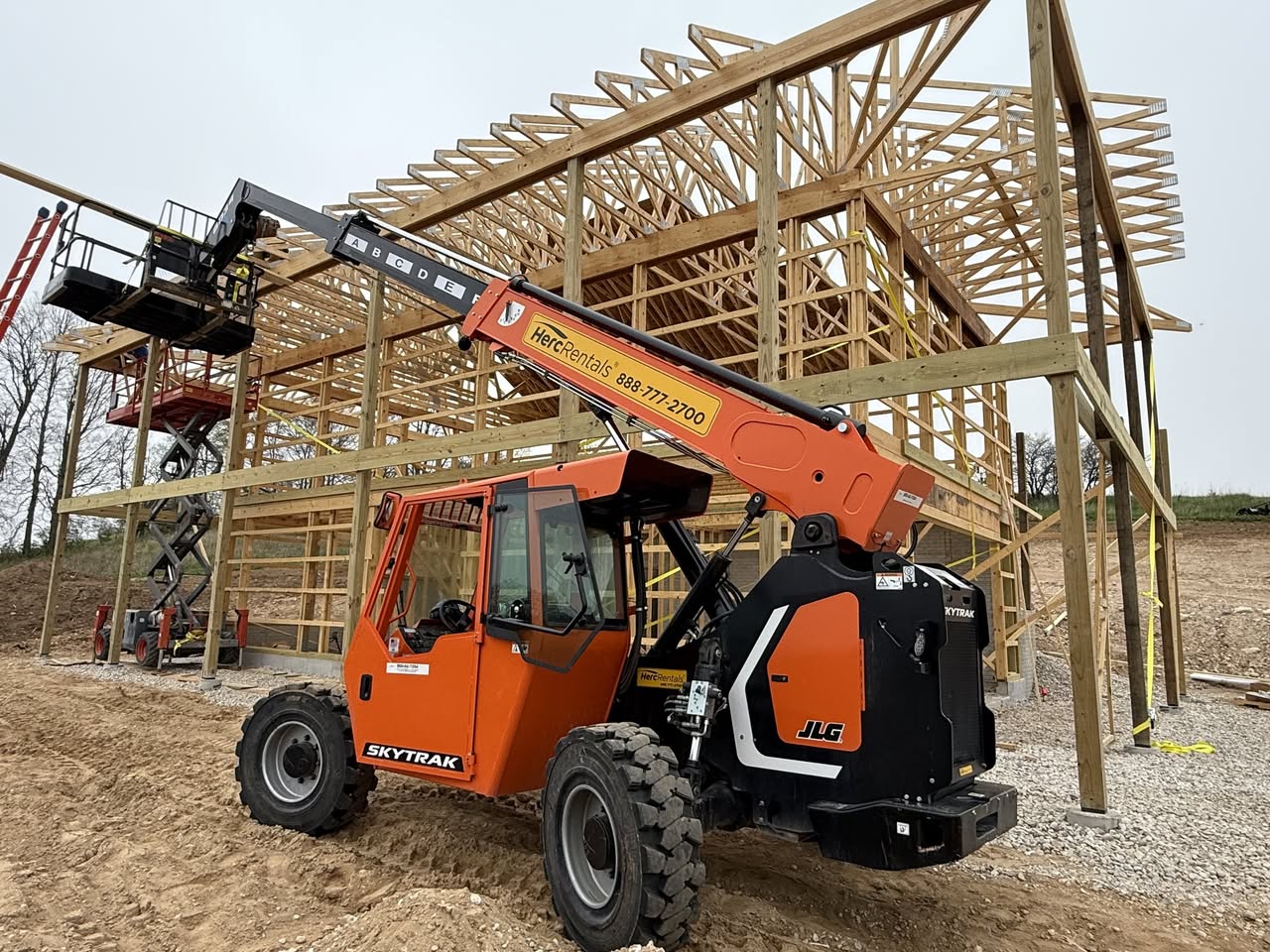 Colorado barndominium wood frame construction site