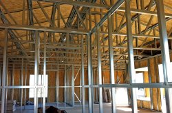 Barndominium interior framing in Colorado