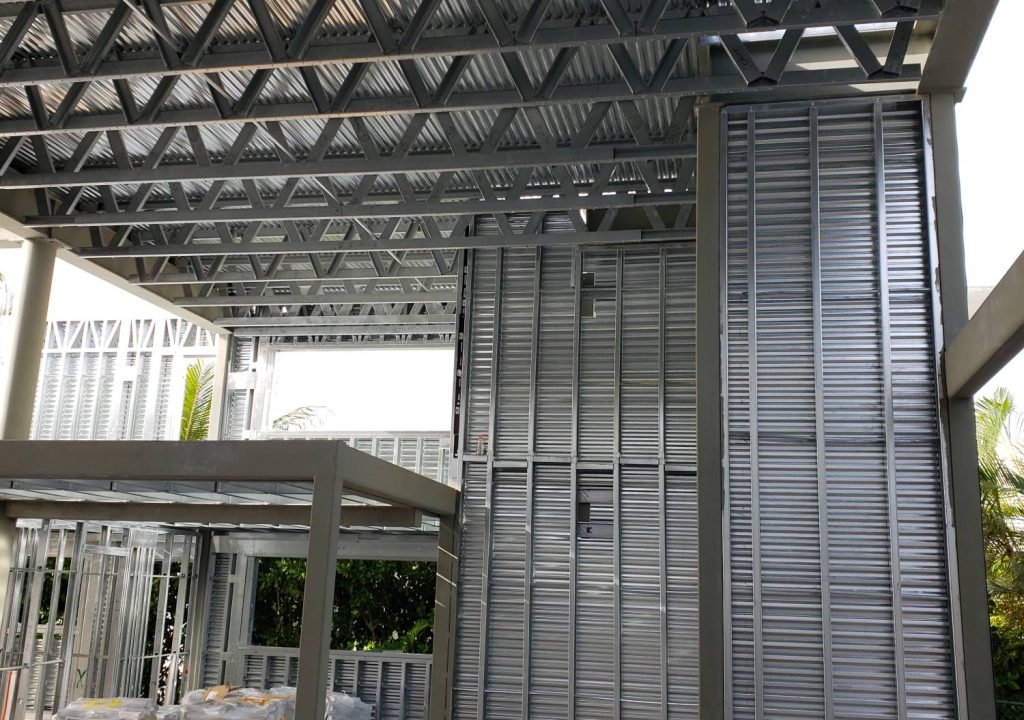 Steel barndo frame in Colorado