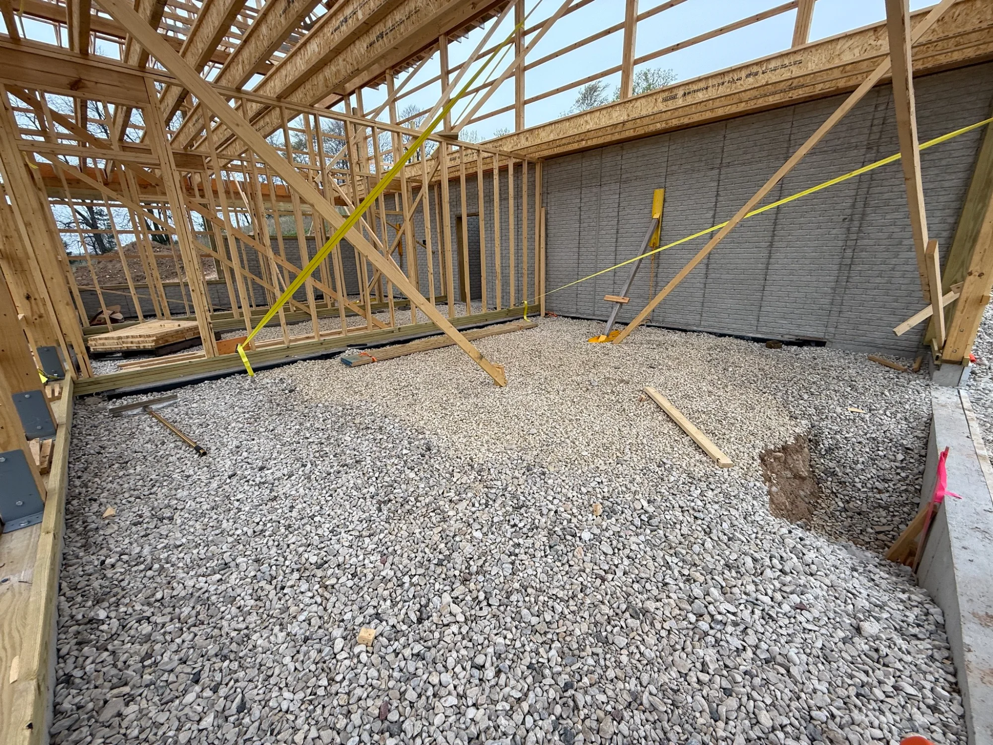 Wood frame barndominium construction in Colorado